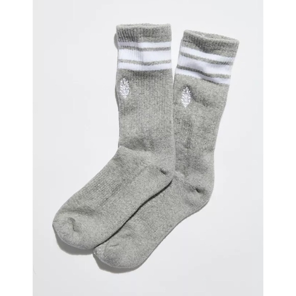 Free People Other - NEW FREE PEOPLE Movement Logo Stripe Tube Socks Gray White